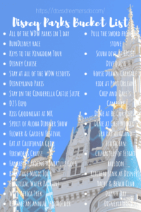 Disney Parks Bucket List